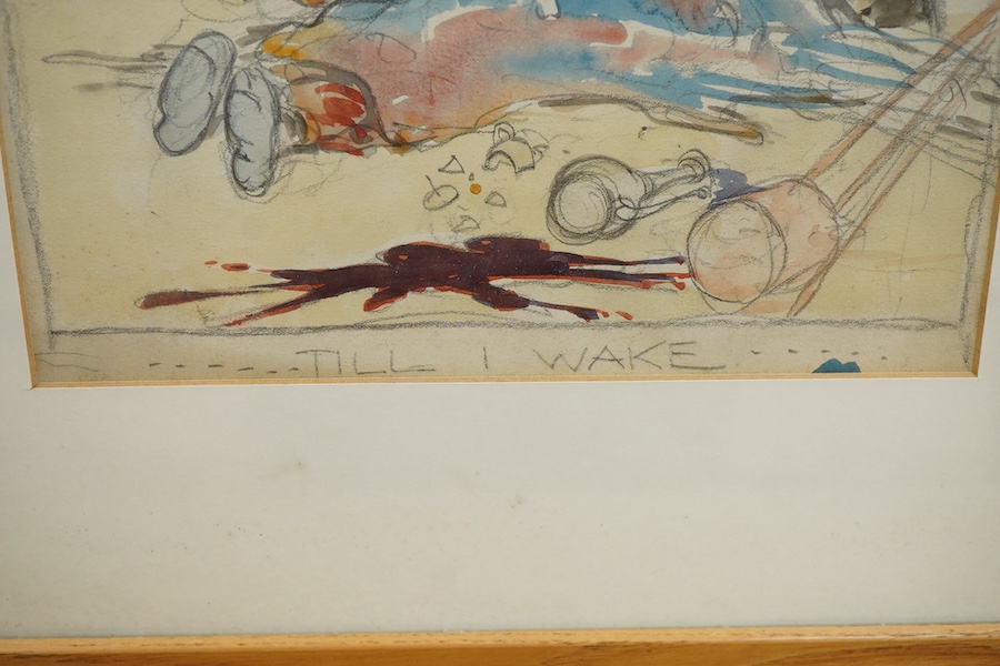 René Bull (1872-1942), 'Til I Wake', unsigned, pencil and watercolour illustration, 35 x 24cm